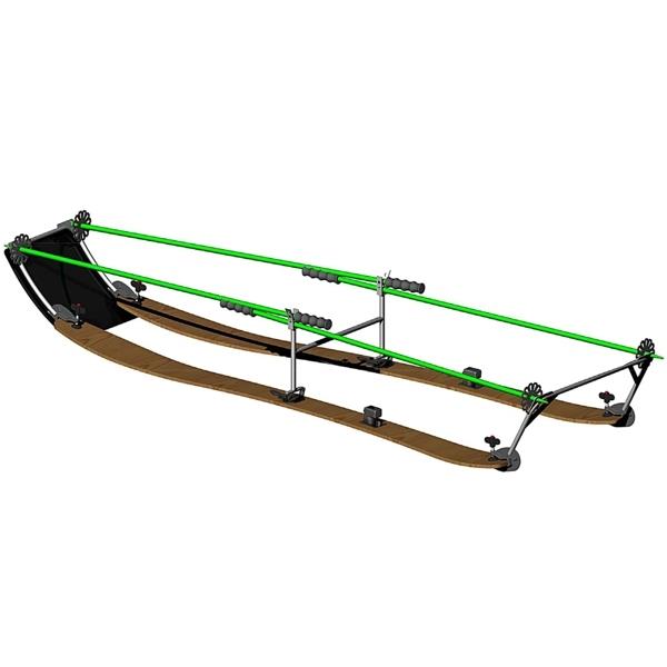 KONG Schneerettungs-Kit – Aufbau der Rahmenkonstruktion mit Ski und Zugleinen